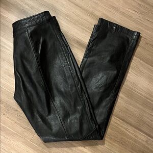 Beautiful Vintage 100% Leather Motorcycle Pants 4 Black Sexy Skinny 4